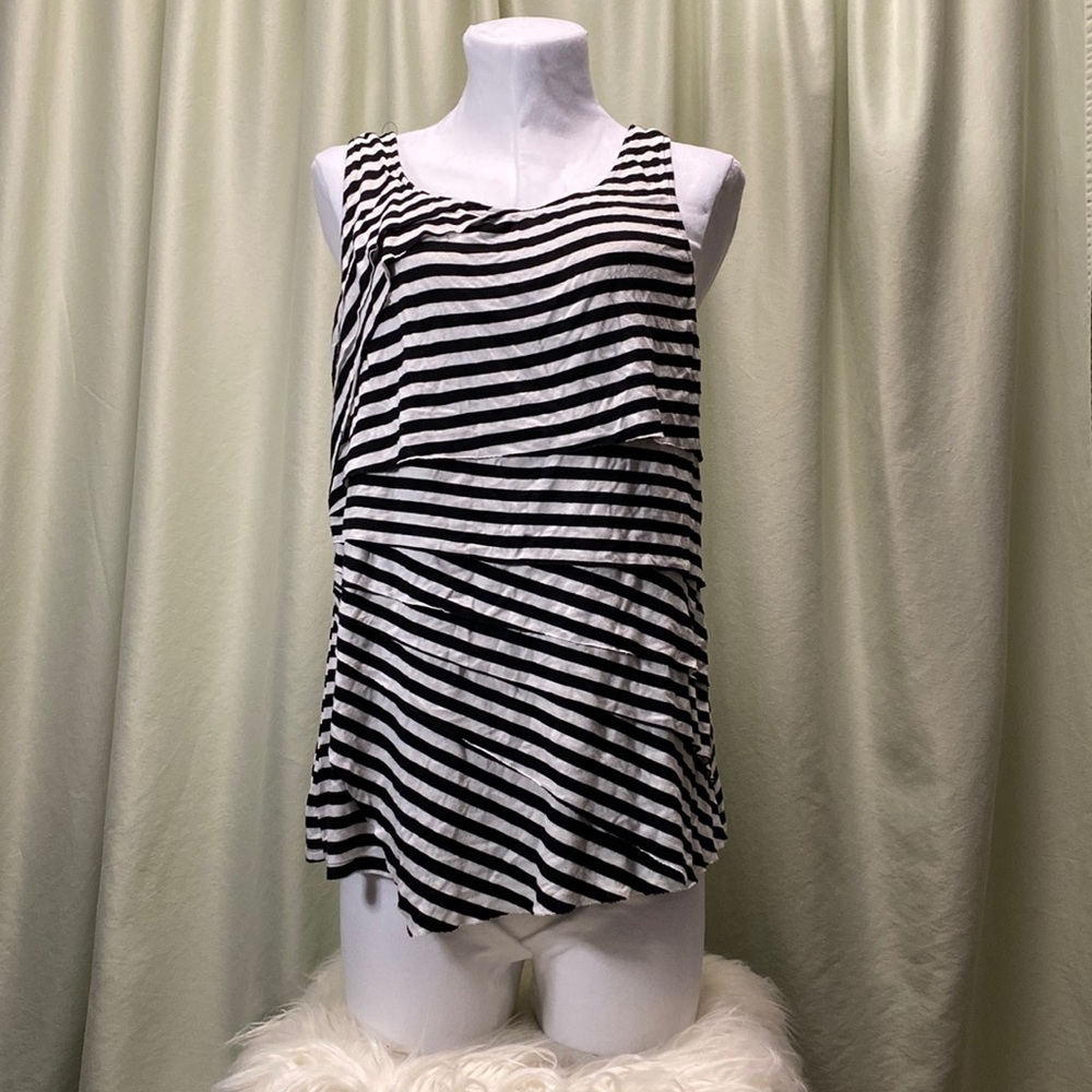 Torrid 00 Black and White Striped Tank Top